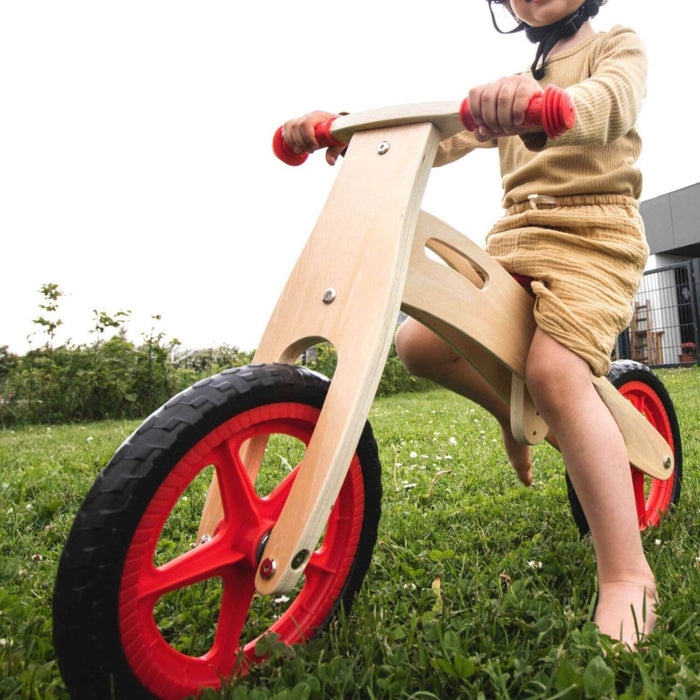 Bicicleta de equilibrio aprendizaje de madera rojo