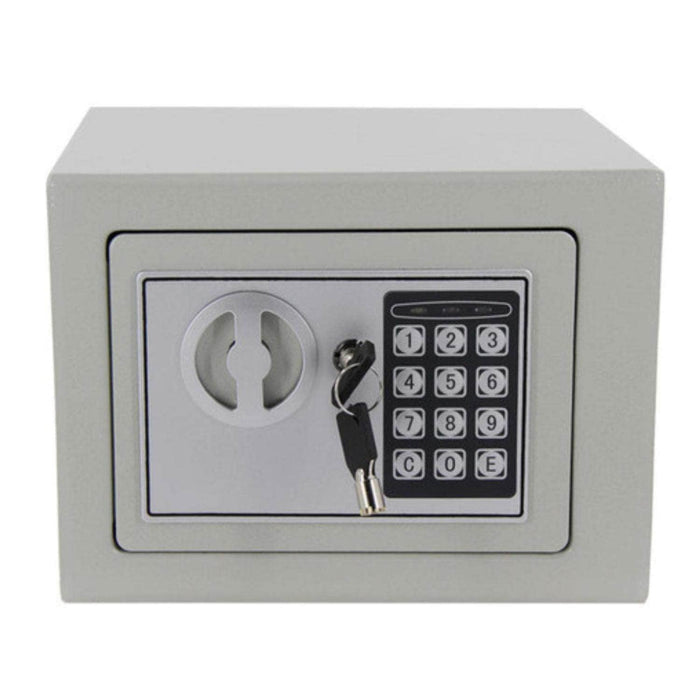 Caja fuerte de acero con teclado digital blanca