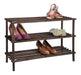 Zapatero organizador de madera con 3 niveles marrón oscuro Y185-9B