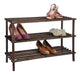 Zapatero organizador de madera con 3 niveles marrón oscuro Y185-9B