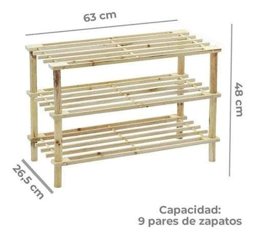 Zapatero organizador de madera con 3 niveles Y185-9N